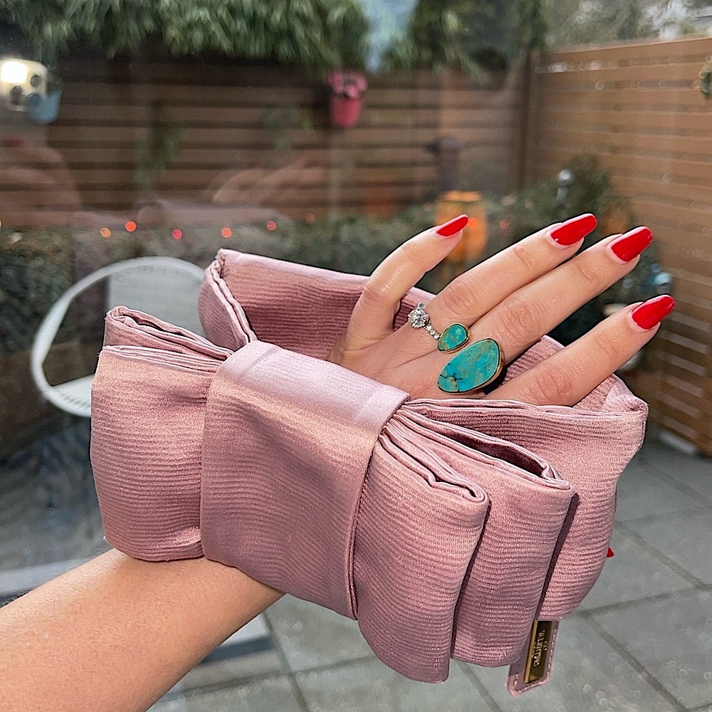 Valentino silk BOW clutch. Authentic